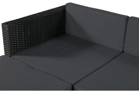 InternetovaZahrada - Záhradný ratanový set Punta Cana M - čierny/antracit podušky