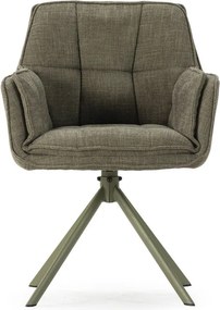 Zelené čalúnené jedálenské kreslá v súprave 2 ks Keiko – Marckeric