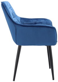 Dekorstudio Zamatová jedálenská stolička LARGO - tmavo modrá