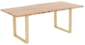 Harmony jedálenský stôl 180x90 cm svetlohnedý / mosadz