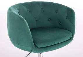 LuxuryForm Barová stolička MONTANA VELUR na striebornom tanieri - zelená