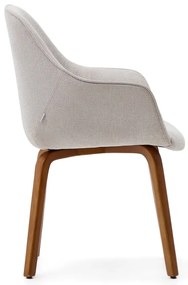 Béžové čalúnené jedálenské kreslo Aleli – Kave Home