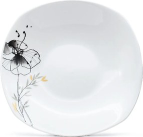 ARÔME HOME ELEMENTS Porcelánová súprava tanierov, 18 kusov, Čierny mak