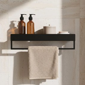 Rea Rea, kúpeľňová polica 45cm, SF01, čierna matná, REA-06000