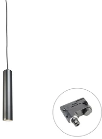 Dizajnové závesné svietidlo čierne vrátane adaptéru na lištu 3-fázové - 3-fázové Tuba Small