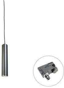 Dizajnové závesné svietidlo čierne vrátane adaptéru na lištu 3-fázové - 3-fázové Tuba Small