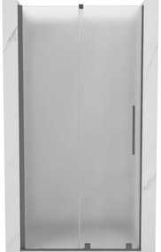 Mexen Velar, posuvné sprchové dvere do otvoru 110 cm, 8mm sklo námraza, brúsený grafit, 871-110-000-31-95