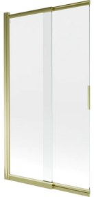 Mexen Fox, 2-krídlová vaňová zástena 100x150 cm, 5mm číre sklo, zlatý lesklý profil, 891-100-002-50-00