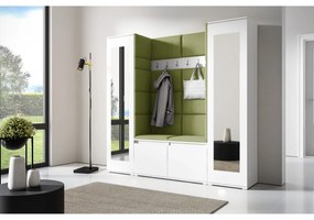 Predsieňová stena AMI 31 So zrkadlom Biela Zelená