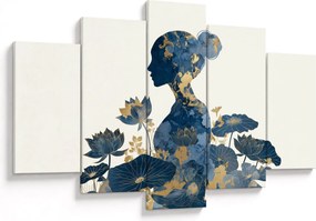 Obraz - Mramorový profil ženy (150x105 cm)
