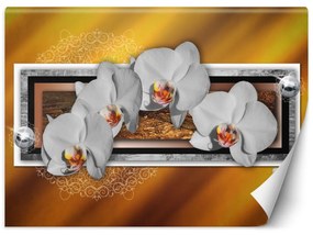 Fototapeta, Geometrie a orchideje - 150x105 cm
