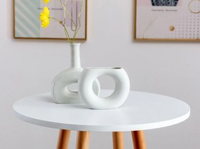 Barový stôl Mijas natura, okrúhly - v107 x 60 x 60 cm - Biela