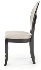 Jedálenská stolička VELO – masív, látka, viac farieb biela / šedá