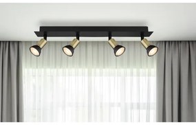 Globo 57998-4B - Bodové svietidlo DREW 4xGU10/35W/230V čierna/mosadz