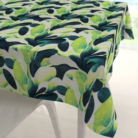 Biante Dekoračný štvorcový obrus Rongo RGP-505 Veľké zelené listy 80x80 cm