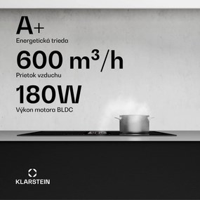 Klarstein AirJet FlexPro Down Air System, Indukčná doska + digestor, Flexi zóna, Booster