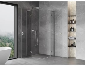 Mexen Mist-H L Duo, 2-krídlový sprchový kút 75 x 75 cm, číre sklo, chrómový profil, 8A5L-075L-075P-01-00