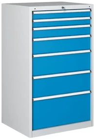 Dielenská zásuvková skriňa na náradie WL/BL, 7 zásuviek, 723 x 580 x 1200 mm