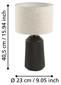 Eglo 900824 - Stolná lampa CAPALBIO 1xE27/40W/230V šedá