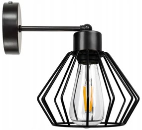 BERGE Nástenná lampa - kinkiet - E27 - BRYLANT - čierna