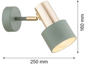 Argon 4315 - Nástenné bodové svietidlo DORIA 1xE27/15W/230V zelená/mosadz