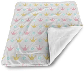 Sablio Deka pre bábätko Ružové korunky na bielej - 90x120 cm