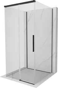 Mexen Rox-3S, 3-stenný sprchový kút 100 x 100 cm, 8mm číre sklo, čierny profil, 8C2-100-100-70-00-3S