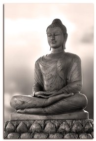 Obraz na plátne - Buddha a západ slnka - obdĺžnik 759FA (90x60 cm  )