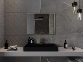 Mexen Loft kúpeľňové zrkadlo obdĺžnikové 80 x 60 cm, zlatý rám - 9852-080-060-000-50