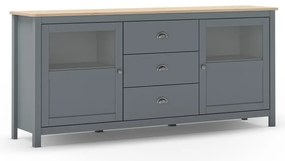 Komoda sivozelená z borovicového dreva 180x80x40 cm Misti – Marckeric