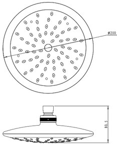 Novaservis - Pevná sprcha priemer 200 mm chróm, RUP/137,0