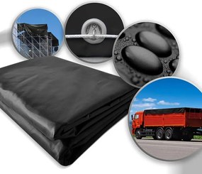 JAGO Plachta 650 g/m², hliníková oka, šedá, 5 x 8 m