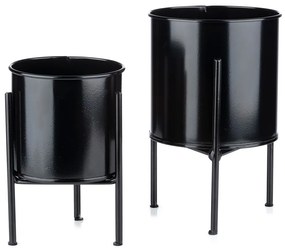 KOVOVÝ KVETINÁČ SO STOJANOM BLCK 19X13 CM ČIERNA