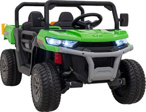 Ramiz Auto Pick-Up Speed 900 pre deti Zelená + Pohon 4x4 + Pohyblivý čerpadlo + Batožinový priestor + Diaľkové ovládanie + Lopata + LED audio