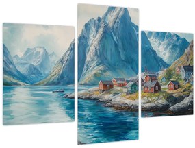 Obraz - Nórska dedinka (90x60 cm)