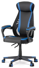 Autronic - Herné kreslo, modrá, čierna ekokoža a čierna látka a sieťovina MESH, PCA mech - KA-Y213 BLUE