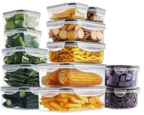 24 dielna plastová sada dóz na uchovávanie čerstvých potravín