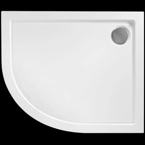 Rea Look, štvrťkruhová sprchová kabína 100x80x190 cm, ľavá verzia + biela sprchová vanička, REA-K7900