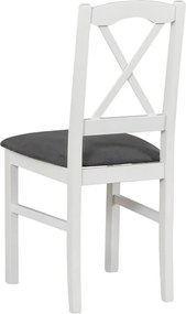 Jedálenská stolička Níla, biela/tmavo šedá látka