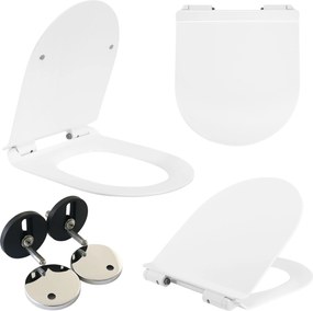 Rea Rea, toaletné sedátko z duroplastu s pomalým zatváraním a jednoduchým odopnutím, biela, REA-C6001