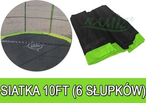 Ramiz Bezpečnostná sieť SkyRamiz pre záhradnú trampolínu 305cm/10FT, 6 tunelov na stĺpiky, zelená