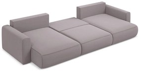 Zamatová rozkladacia/s úložným priestorom rohová pohovka v levanduľovej farbe (do tvaru "U") Kapua – Makamii