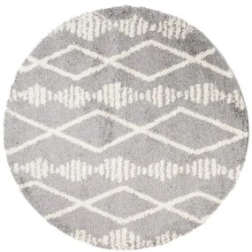 Koberec BOHO L225C tmavosivý / béžový kruh