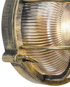 Vonkajšie nástenné a stropné svietidlo antické zlato okrúhle IP44 - Noutica