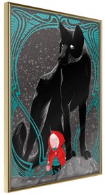 Artgeist Plagát - Red Riding Hood [Poster] Veľkosť: 30x45, Verzia: Zlatý rám