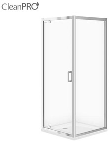 Cersanit Arteco, sprchový kút s 1-krídlovými dverami 80 (dvere) x 80 (stena) x 190 cm, 5mm číre sklo, chrómový profil, S157-009