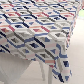 Biante Bavlnený obdĺžnikový obrus Sandra SA-573 Modro-ružovo-sivé kosoštvorce 100x160 cm