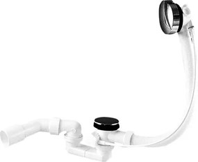 Vaňa s dvierkami Polimat VOVO 140x70 s bielym čelným krycím panelom + vaňový sifón automat s prepadom VABPS-ZU 70