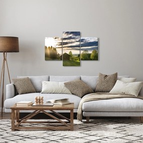 Obraz lesnej chaty (90x60 cm)