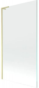 Mexen Next L, 1-krídlová vaňová zástena 100 x 150 cm, 6mm číre sklo, zlatý matný profil, 895-100-000-03-00-55